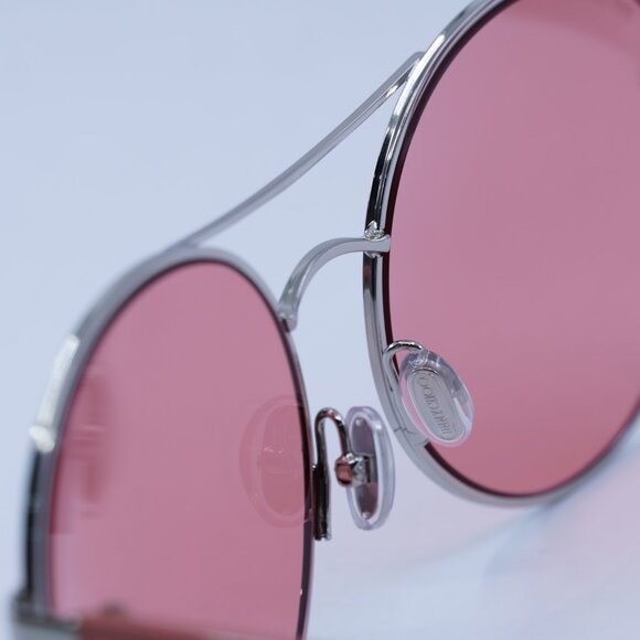 🕶️ New Jimmy Choo YANN/S 010 UR Sunglasses - Shiny Palladium with Pink Frame - Picture 4 of 11